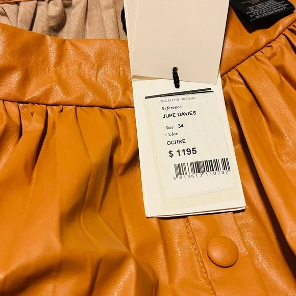 NWT Isabel Marant Davis asymmetric pleated faux leather maxi skirt - Picture 8 of 10